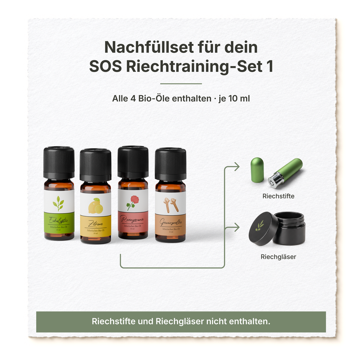 Nachfüllöle für vorhandene SOS Riechstifte und Riechgläser.