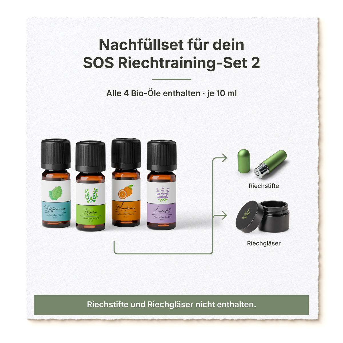 Nachfüllöle für vorhandene SOS Riechstifte und Riechgläser.